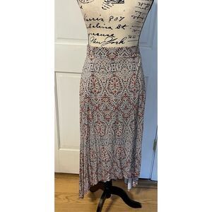 The Limited Women’s 8 High-Low Multi Print Lightweight Maxi Skirt Red/Blue